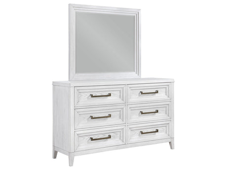 Marielle Distressed White Dresser and Mirror - Ornate Home
