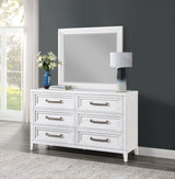 Marielle Distressed White Dresser and Mirror - Ornate Home