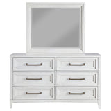 Marielle Distressed White Dresser and Mirror - Ornate Home