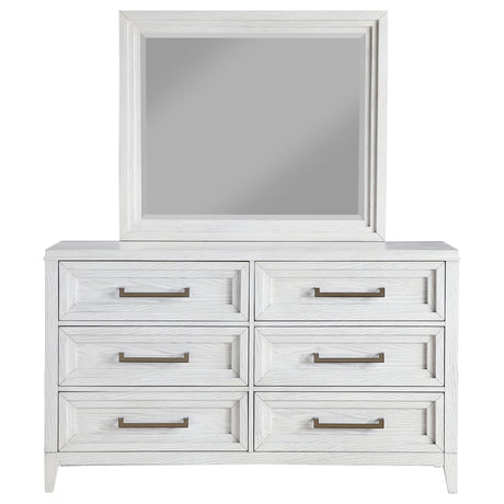 Marielle Distressed White Dresser and Mirror - Ornate Home