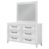 Marielle Distressed White Dresser and Mirror - Ornate Home
