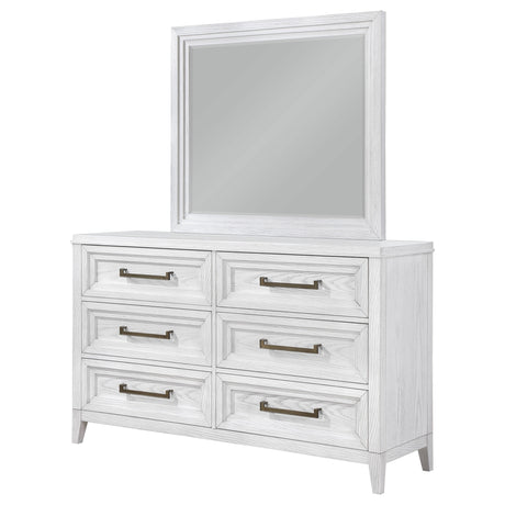 Marielle Distressed White Dresser and Mirror - Ornate Home