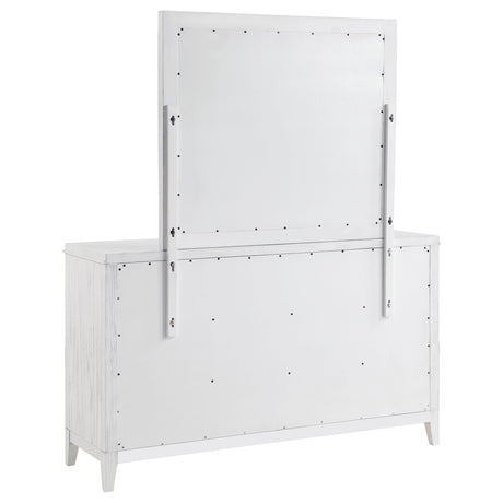 Marielle Distressed White Dresser and Mirror - Ornate Home