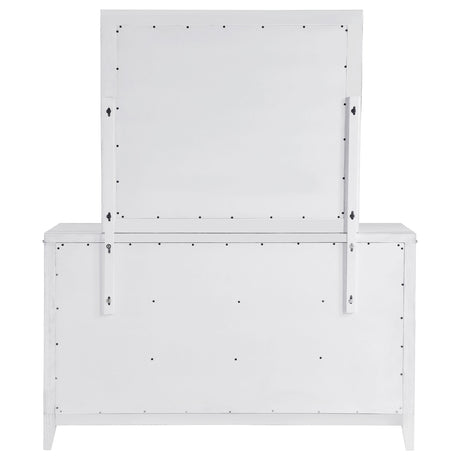 Marielle Distressed White Dresser and Mirror - Ornate Home