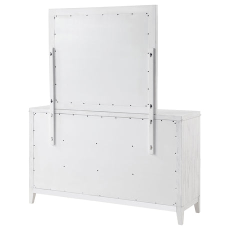 Marielle Distressed White Dresser and Mirror - Ornate Home