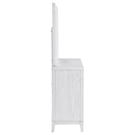 Marielle Distressed White Dresser and Mirror - Ornate Home