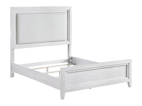 Marielle Distressed White Eastern King Panel Bed - Ornate Home