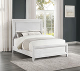 Marielle Distressed White Eastern King Panel Bed - Ornate Home