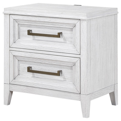 Marielle Distressed White Nightstand - Ornate Home