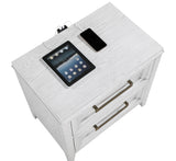 Marielle Distressed White Nightstand - Ornate Home