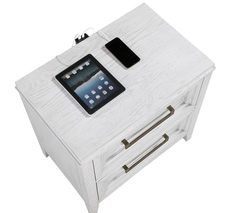 Marielle Distressed White Nightstand - Ornate Home