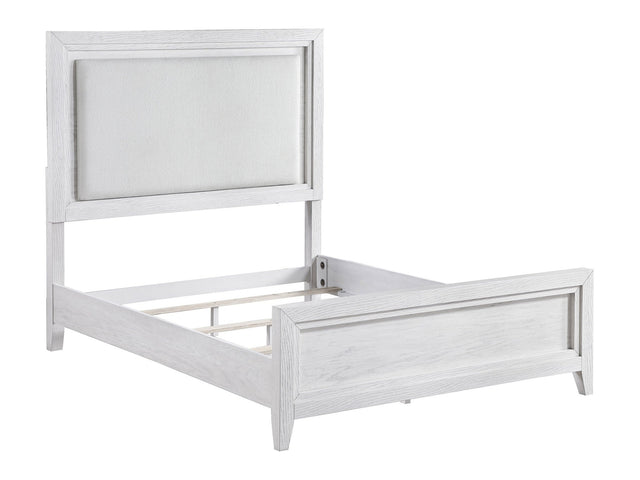 Marielle Distressed White Queen Panel Bed - Ornate Home