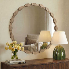 Marietta Brass Round Mirror - Ornate Home