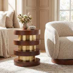 Marigot Walnut Side Table - Ornate Home