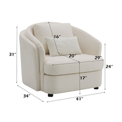 Mariko Beige Chair W/Pillow - Ornate Home