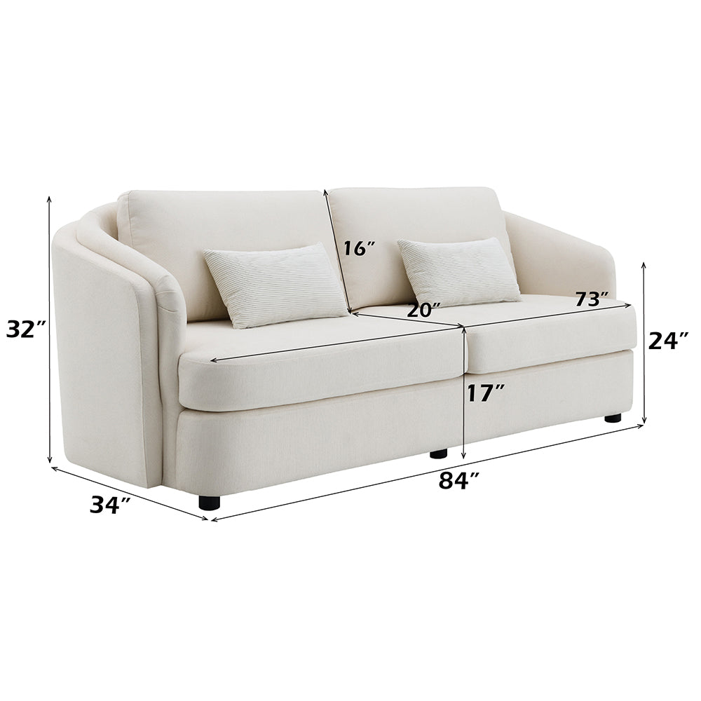 Mariko Beige Sofa W/2 Pillows - Ornate Home