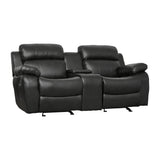 Marille Black Reclining Loveseat - Ornate Home
