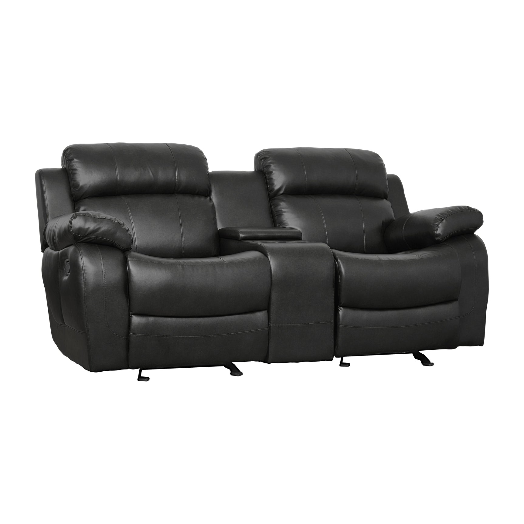 Marille Black Reclining Loveseat - Ornate Home
