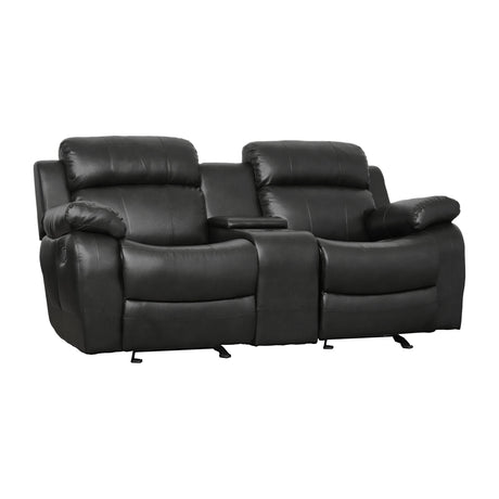 Marille Black Reclining Loveseat - Ornate Home