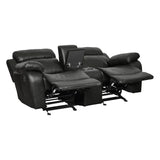 Marille Black Reclining Loveseat - Ornate Home