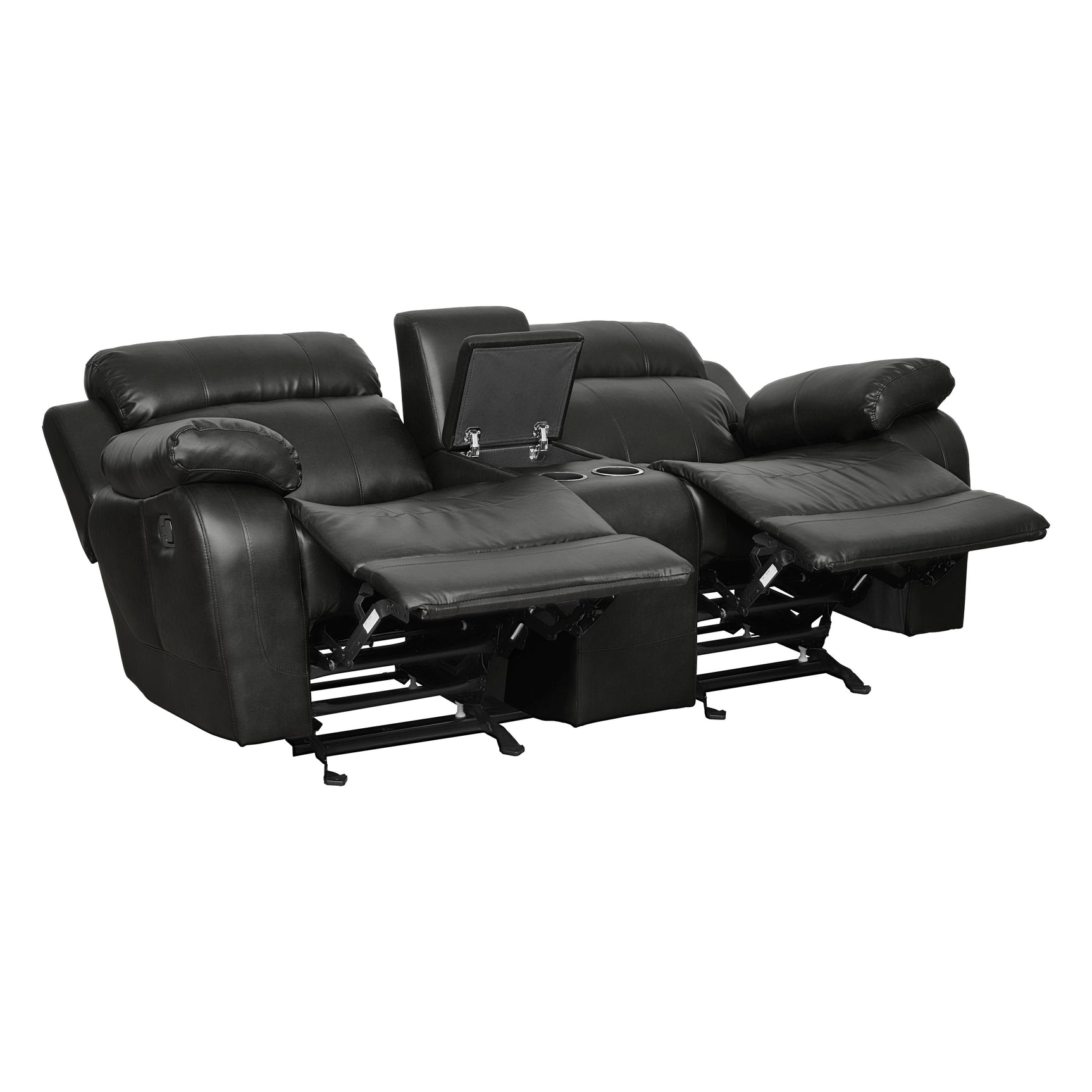 Marille Black Reclining Loveseat - Ornate Home