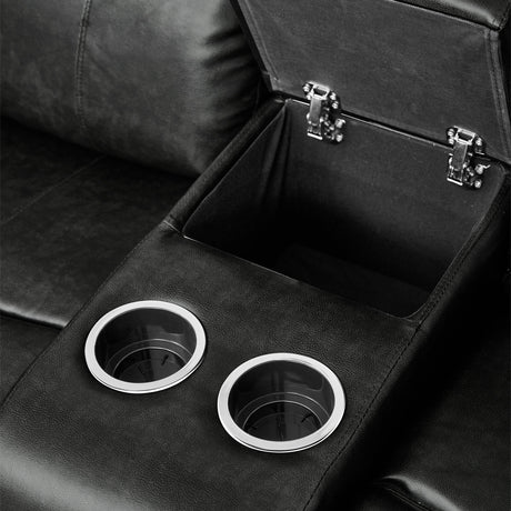 Marille Black Reclining Loveseat - Ornate Home