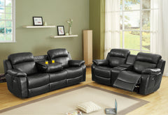 Marille Black Reclining Loveseat - Ornate Home