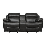Marille Black Reclining Loveseat - Ornate Home
