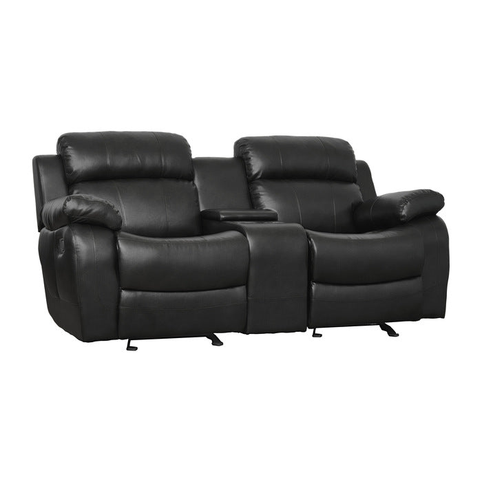 Marille Black Reclining Loveseat - Ornate Home