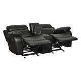 Marille Black Reclining Loveseat - Ornate Home