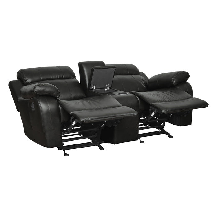Marille Black Reclining Loveseat - Ornate Home