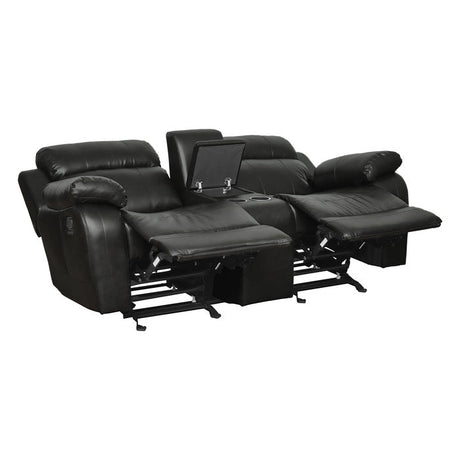 Marille Black Reclining Loveseat - Ornate Home