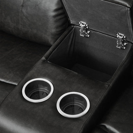 Marille Black Reclining Loveseat - Ornate Home