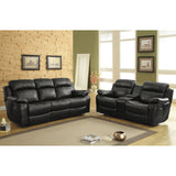 Marille Black Reclining Loveseat - Ornate Home