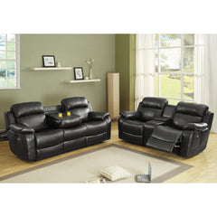 Marille Black Reclining Loveseat - Ornate Home