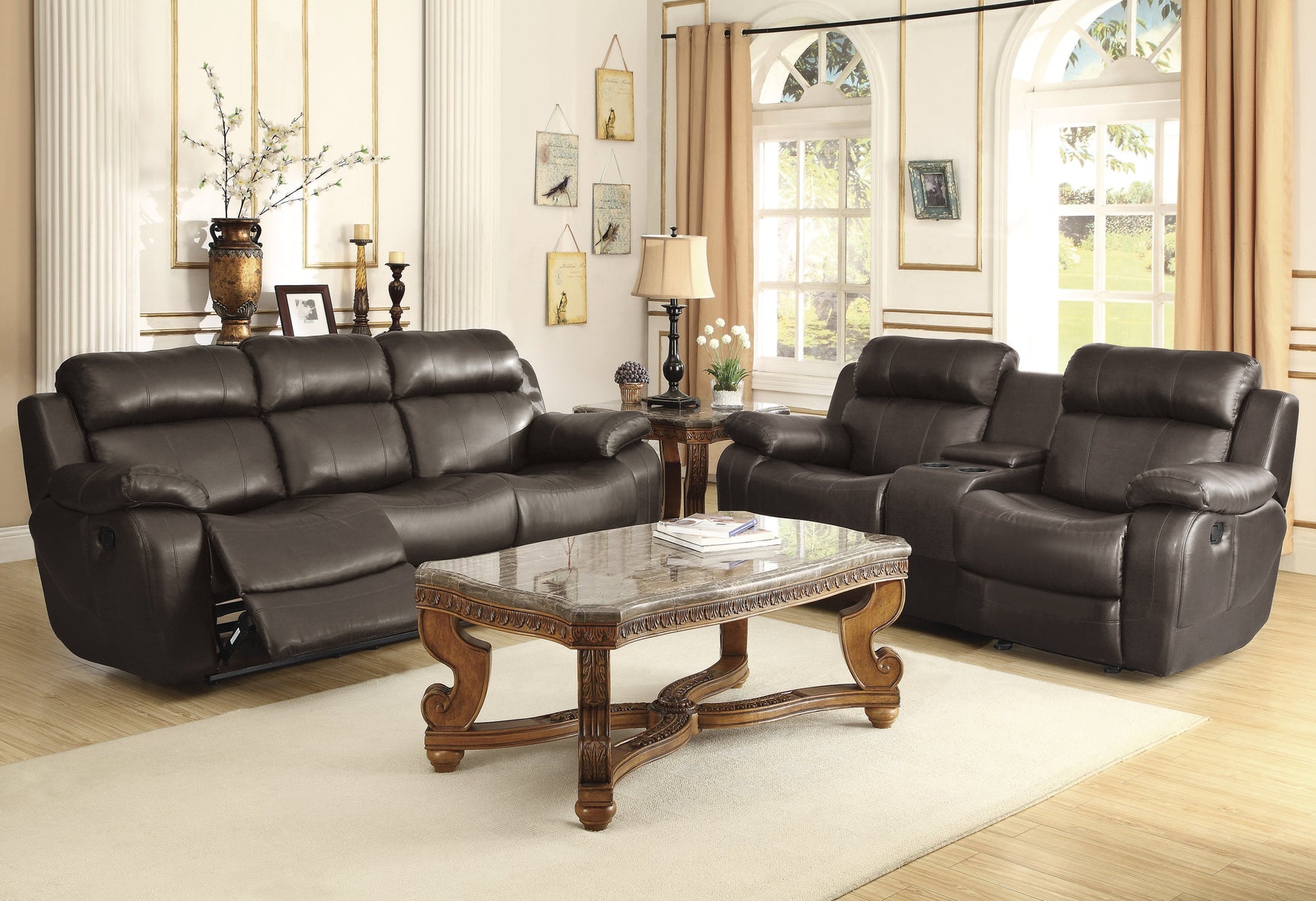 Marille Brown Reclining Sofa - Ornate Home