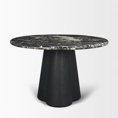 Marilyn Black 48" Round Pedestal Dining Table - Ornate Home