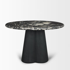 Marilyn Black 48" Round Pedestal Dining Table - Ornate Home