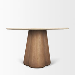 Marilyn Light Brown 48" Round Pedestal Dining Table