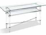 Marilyn Polished Stainless Steel/Clear Glass Top Dining Server - Ornate Home