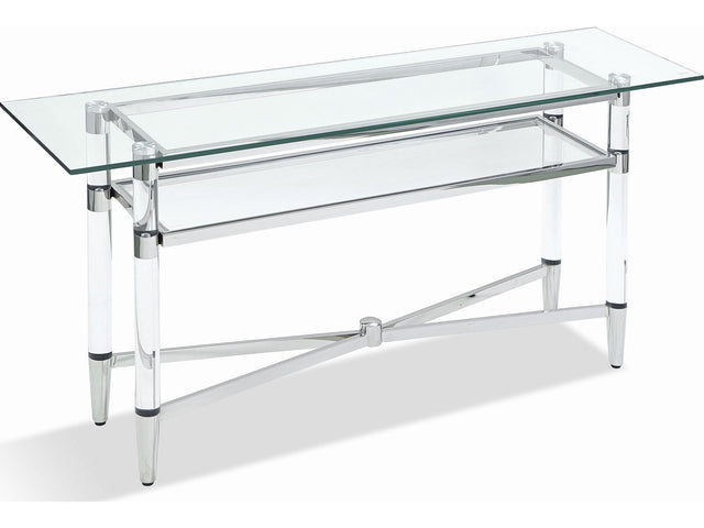 Marilyn Polished Stainless Steel/Clear Glass Top Dining Server - Ornate Home