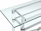 Marilyn Polished Stainless Steel/Clear Glass Top Dining Server - Ornate Home