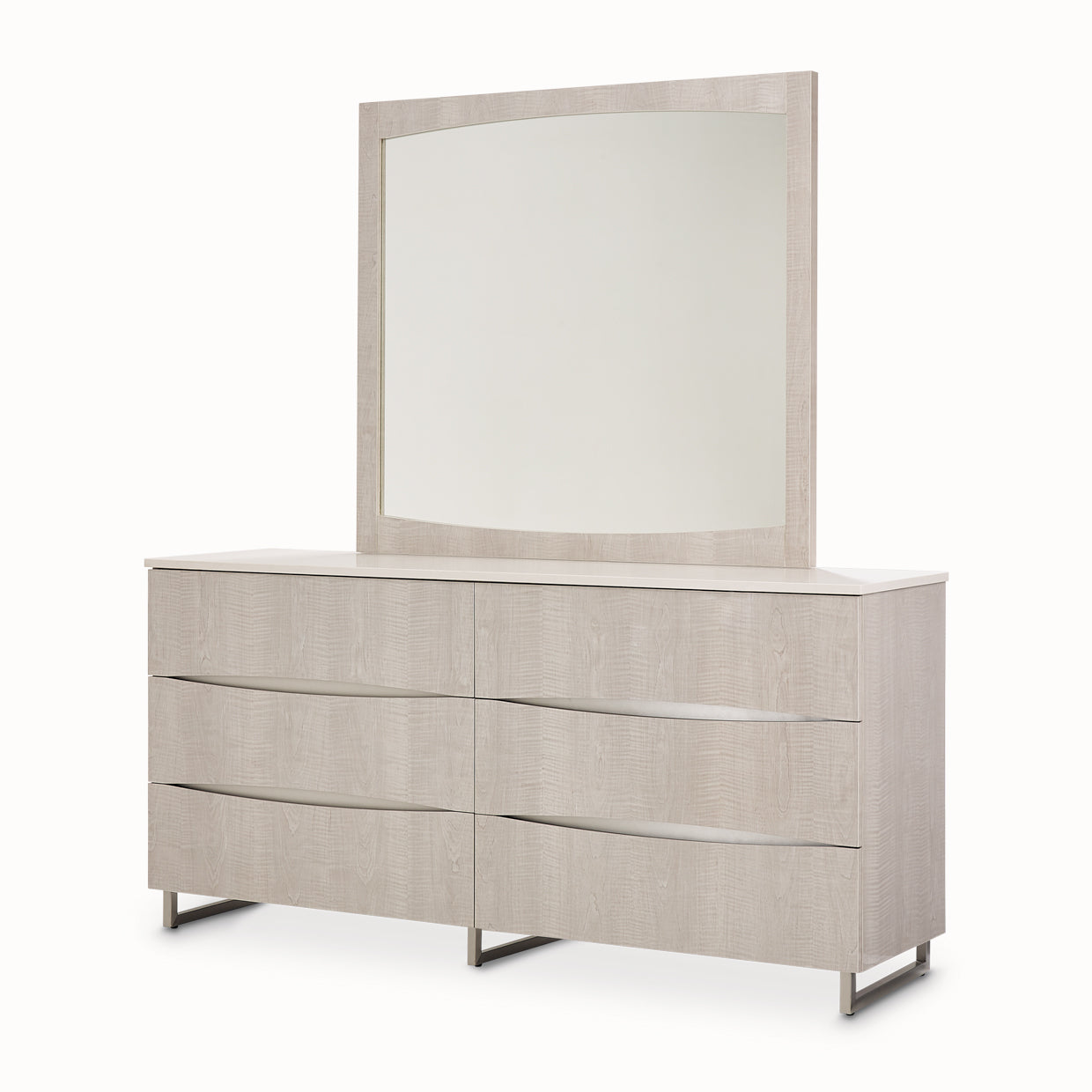 Marin Greige Dresser with Mirror Set - Ornate Home