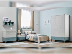 Marin Light Blue Twin Bed With Headboard - Ornate Home