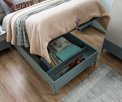Marin Light Blue Twin Bed With Headboard - Ornate Home