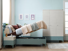 Marin Light Blue Twin Bed With Headboard - Ornate Home
