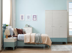 Marin Light Blue Twin Bed With Headboard - Ornate Home