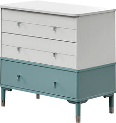 Marin Light Blue/White Chiffonier With Mirror - Ornate Home