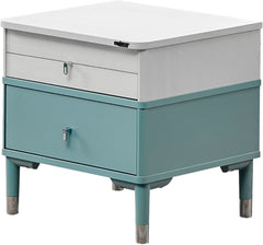 Marin Light Blue/White Kids Room Set (Twin Bed & Study Desk & Nightstand) - Ornate Home