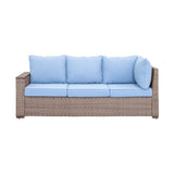 Marina Blue/Brown Outdoor Sectional Set - Ornate Home